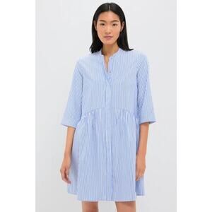 TUCKERNUCK Blue Stripe Royal Shirt Dress Size L NWT Retail $148 Tuckernuck